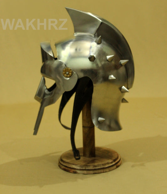 WAKHRZ Replica Full Size Metal Gladiator Maximus Arena Helmet With base.