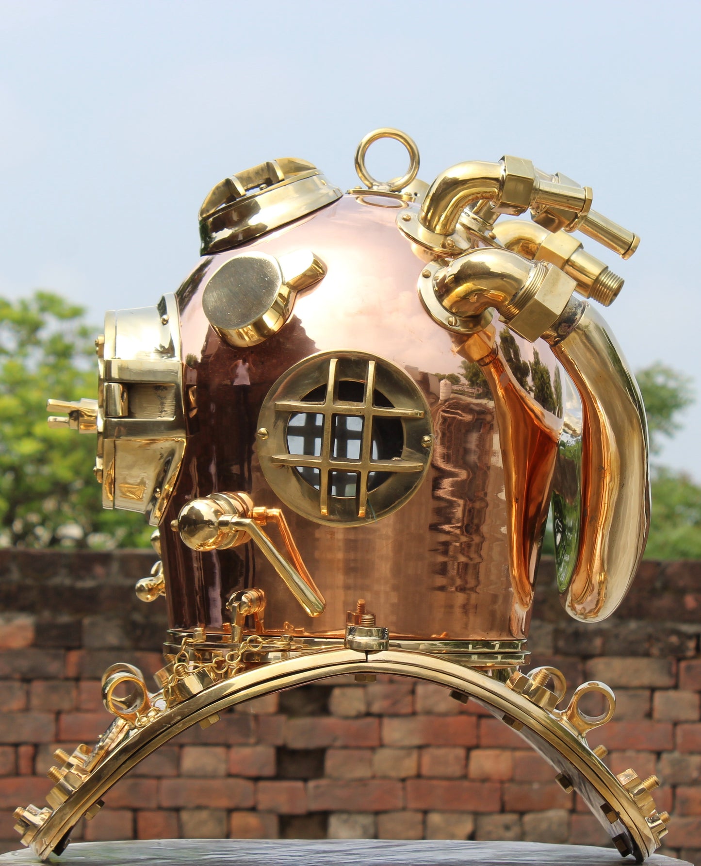 WAKHRZ MARK-V United States Navy Diving Brass Helmet.