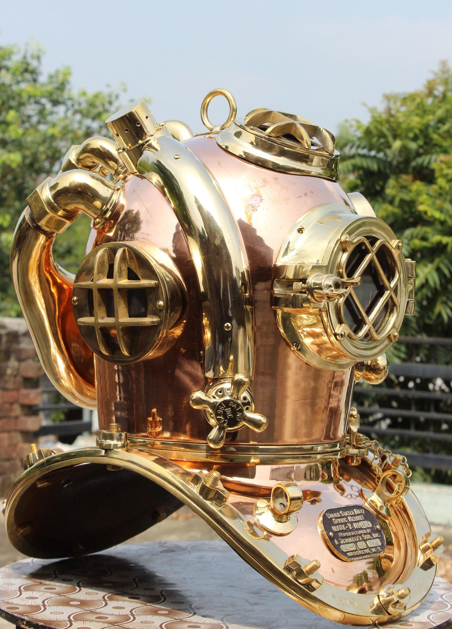 WAKHRZ MARK-V United States Navy Diving Brass Helmet.