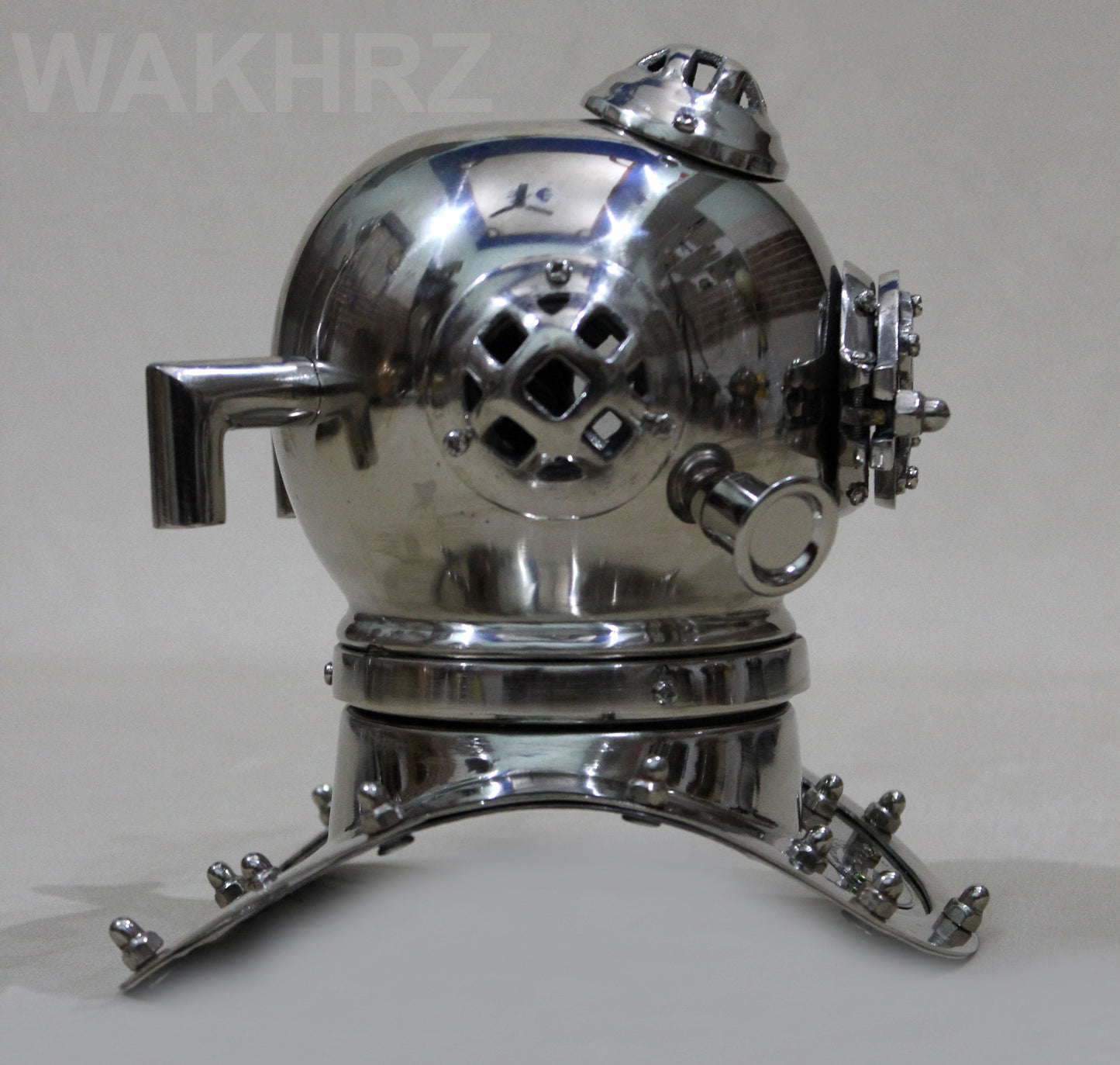 Mini ( Mark V ) American US – Navy Diving Helmet Silver (#06).