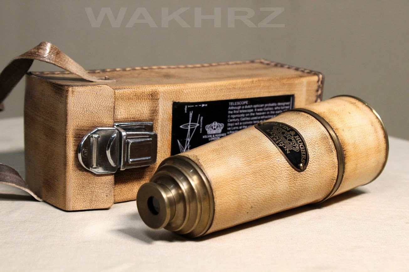 WAKHRZ LONDON 1917 KELVIN & HUGHES TELESCOPE WITH BOX.