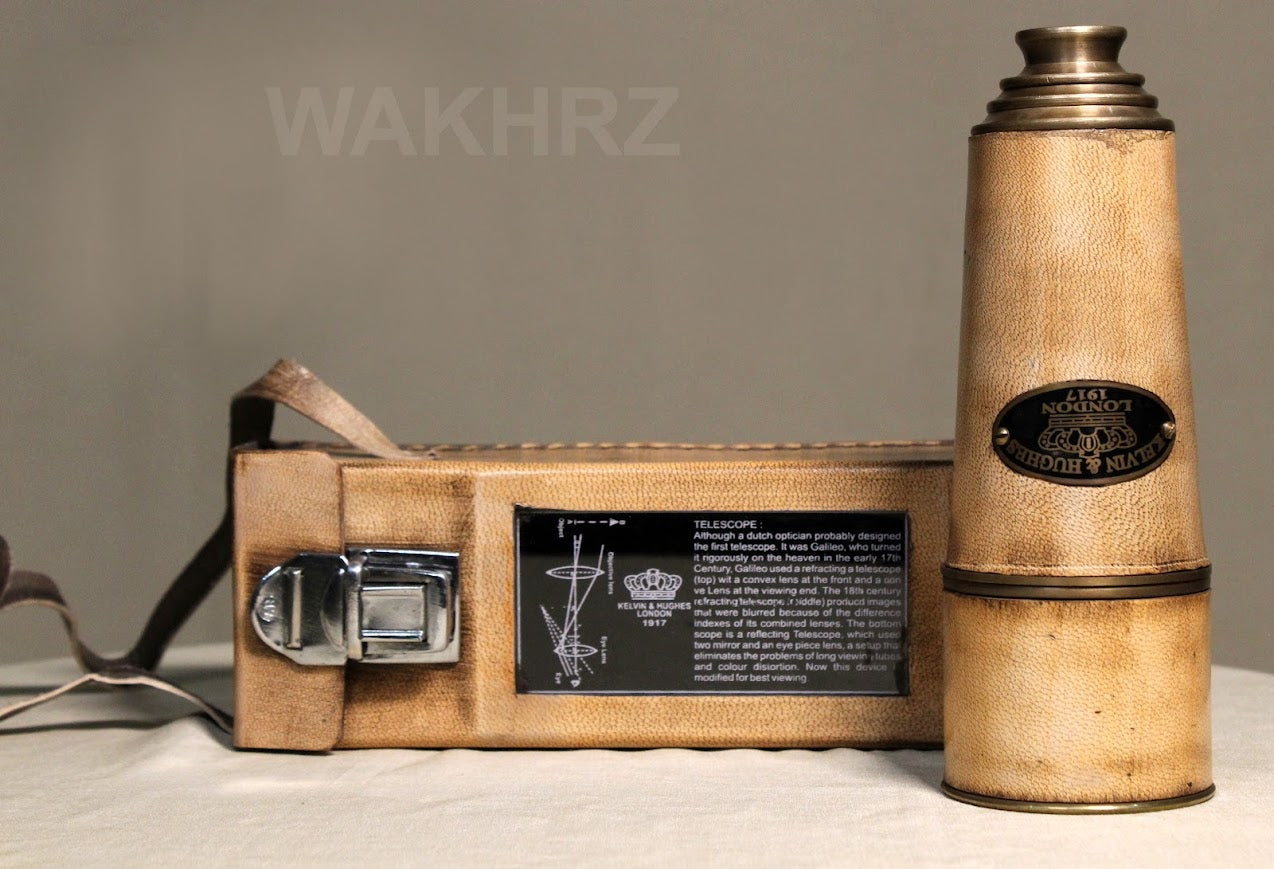 WAKHRZ LONDON 1917 KELVIN & HUGHES TELESCOPE WITH BOX.