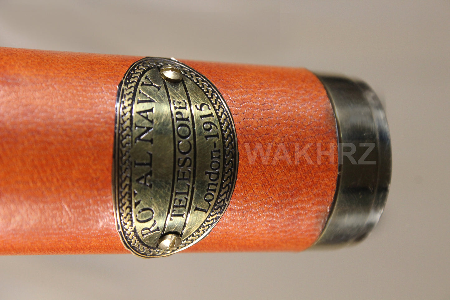 WAKHRZ Brass & Leather Marine Tripod Desk Telescope.