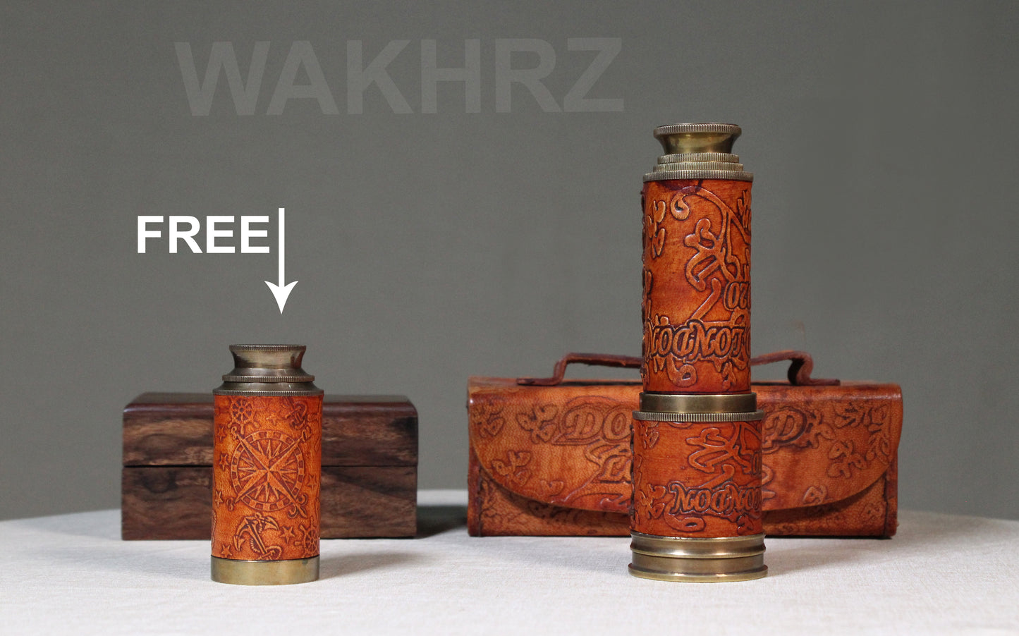 WAKHRZ DOLLOND LONDON 1920 MARINE TELESCOPE WITH BOX.