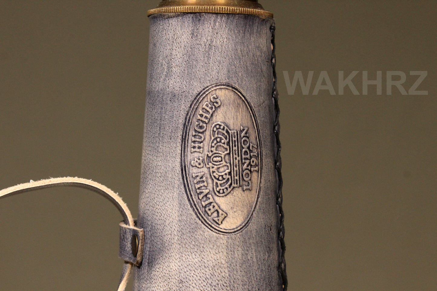 WAKHRZ LONDON 1917 KELVIN & HUGHES TELESCOPE WITH LEATHER FITTED BOX.