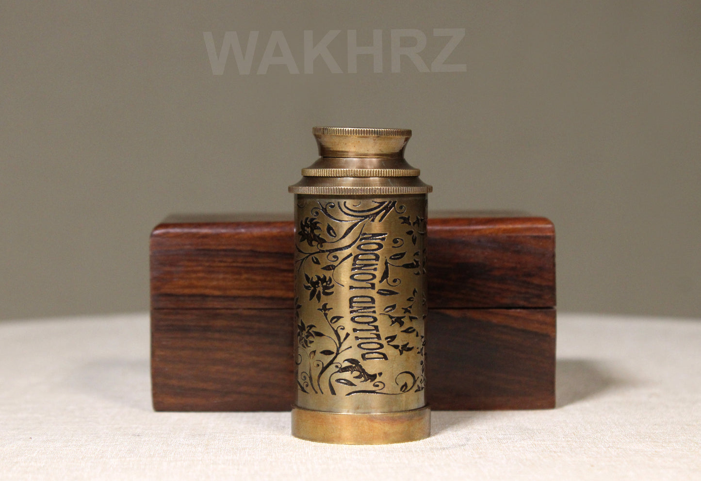 WAKHRZ ( Mini ) DOLLOND LONDON 1920 TELESCOPE WITH WOODEN BOX.