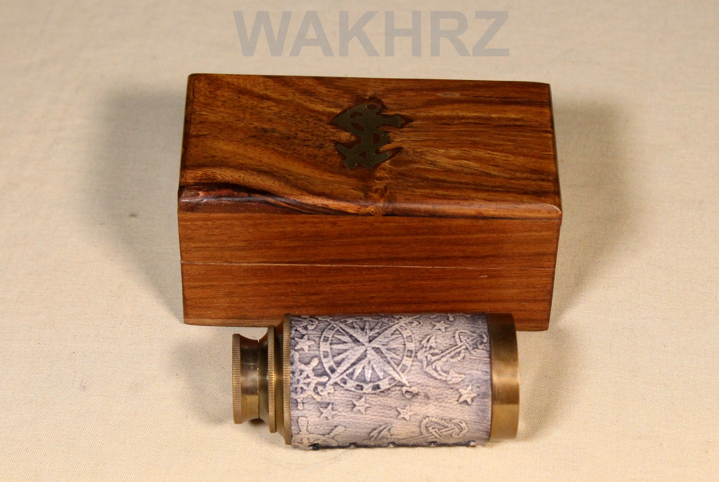 WAKHRZ ( Mini ) DOLLOND LONDON 1920 OFF WHITE TELESCOPE WITH WOODEN BOX.