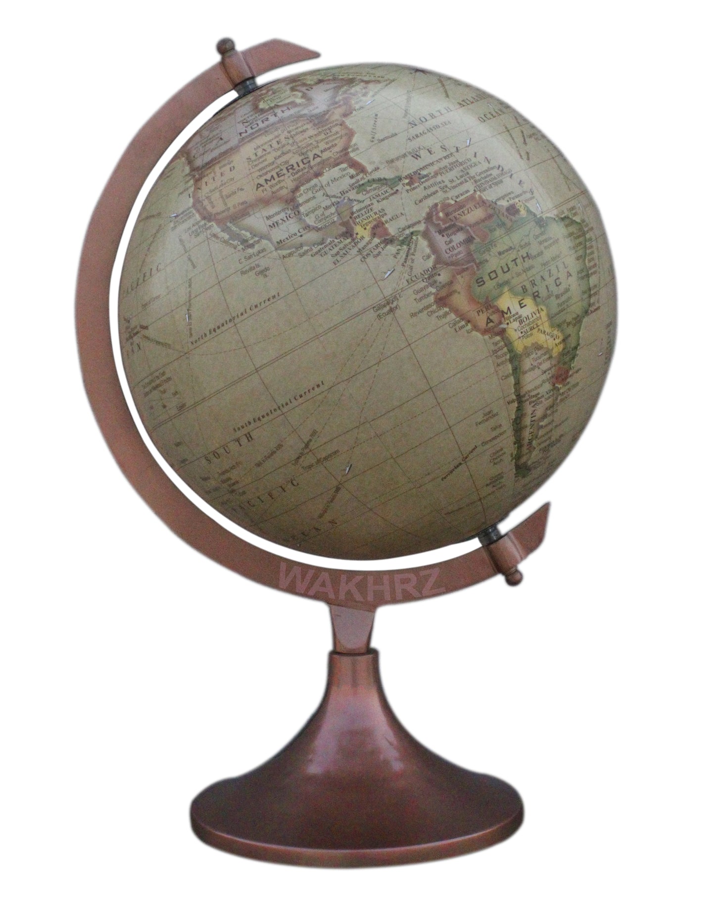 WAKHRZ 12" Diameter Globe With Metal Base.