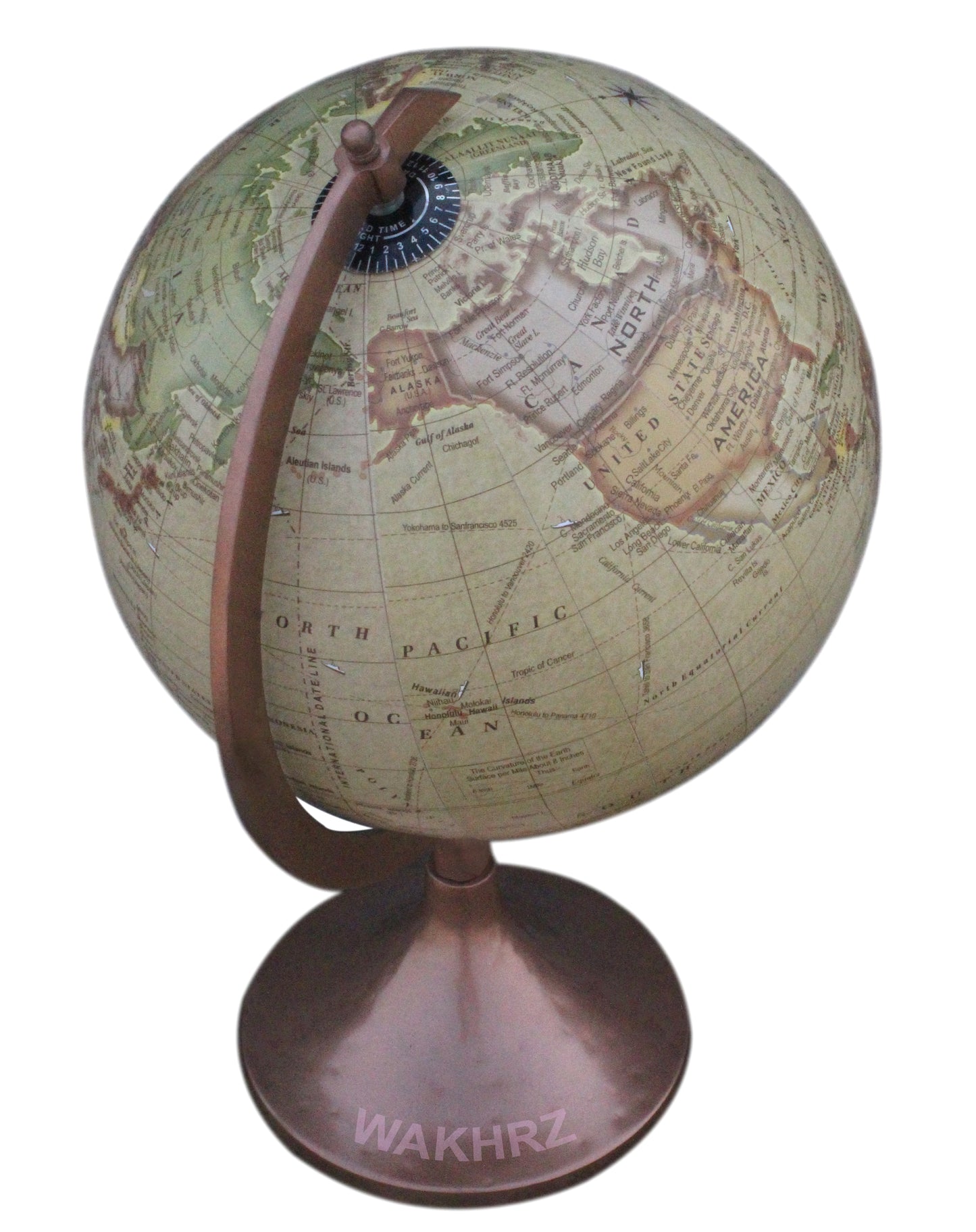 WAKHRZ 12" Diameter Globe With Metal Base.