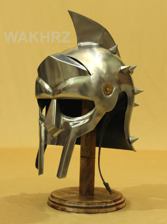 WAKHRZ Replica Full Size Metal Gladiator Maximus Arena Helmet With base.