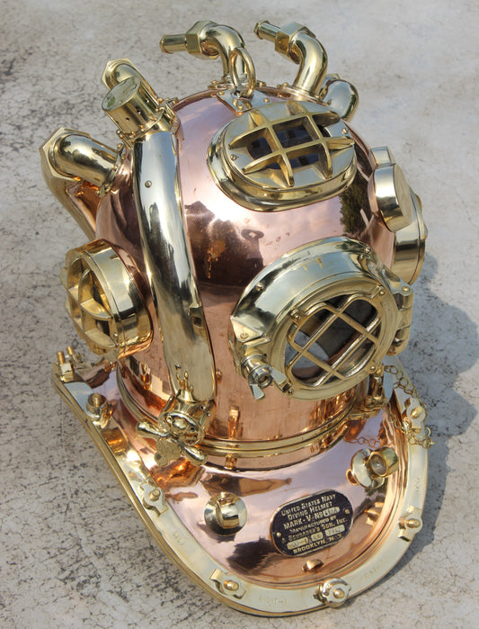 WAKHRZ MARK-V United States Navy Diving Brass Helmet.
