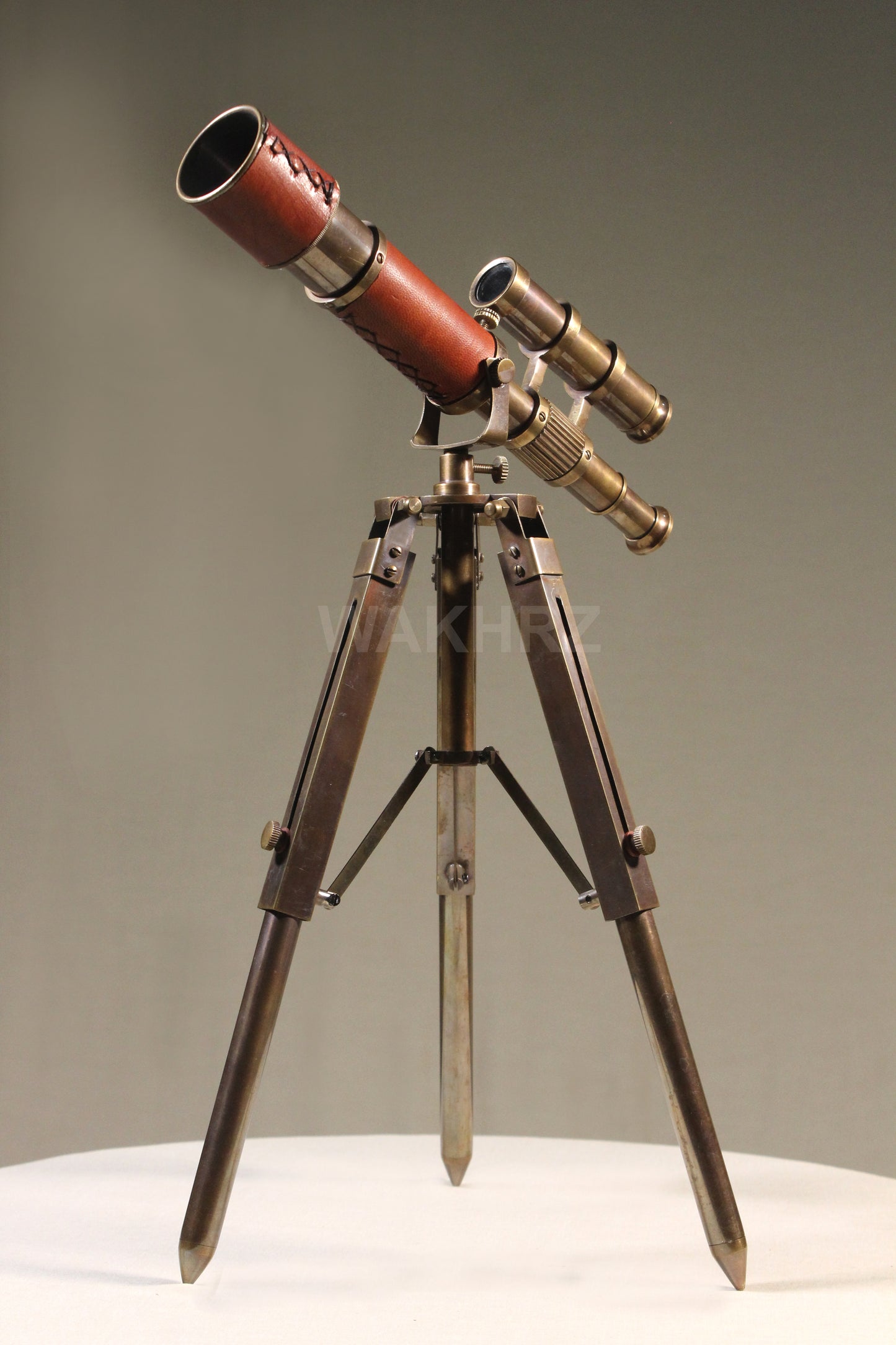 WAKHRZ Double Barrel With Leather Tripod Desk Telescope.