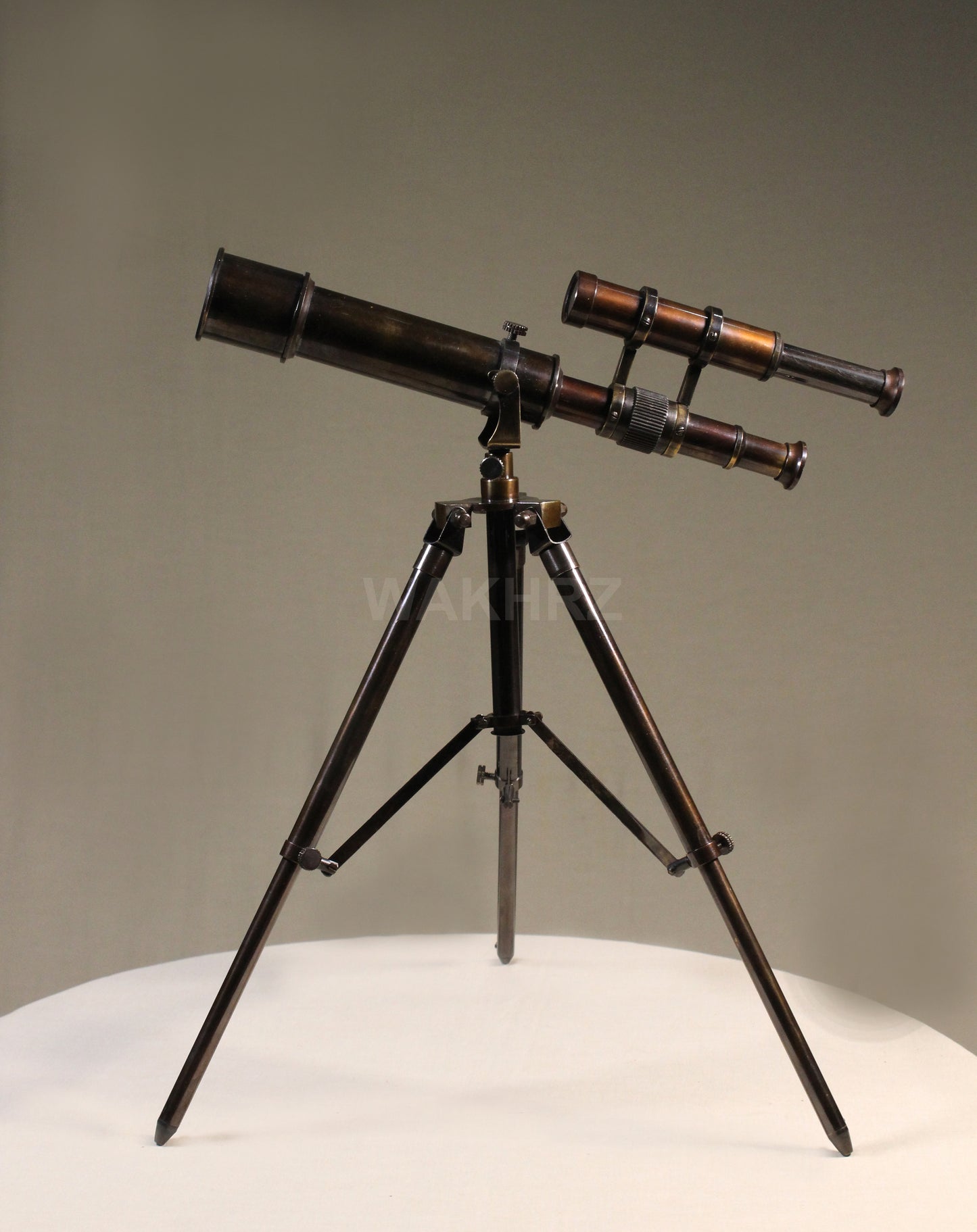 WAKHRZ Brown Double Barrel Telescope With Tripod Stand.