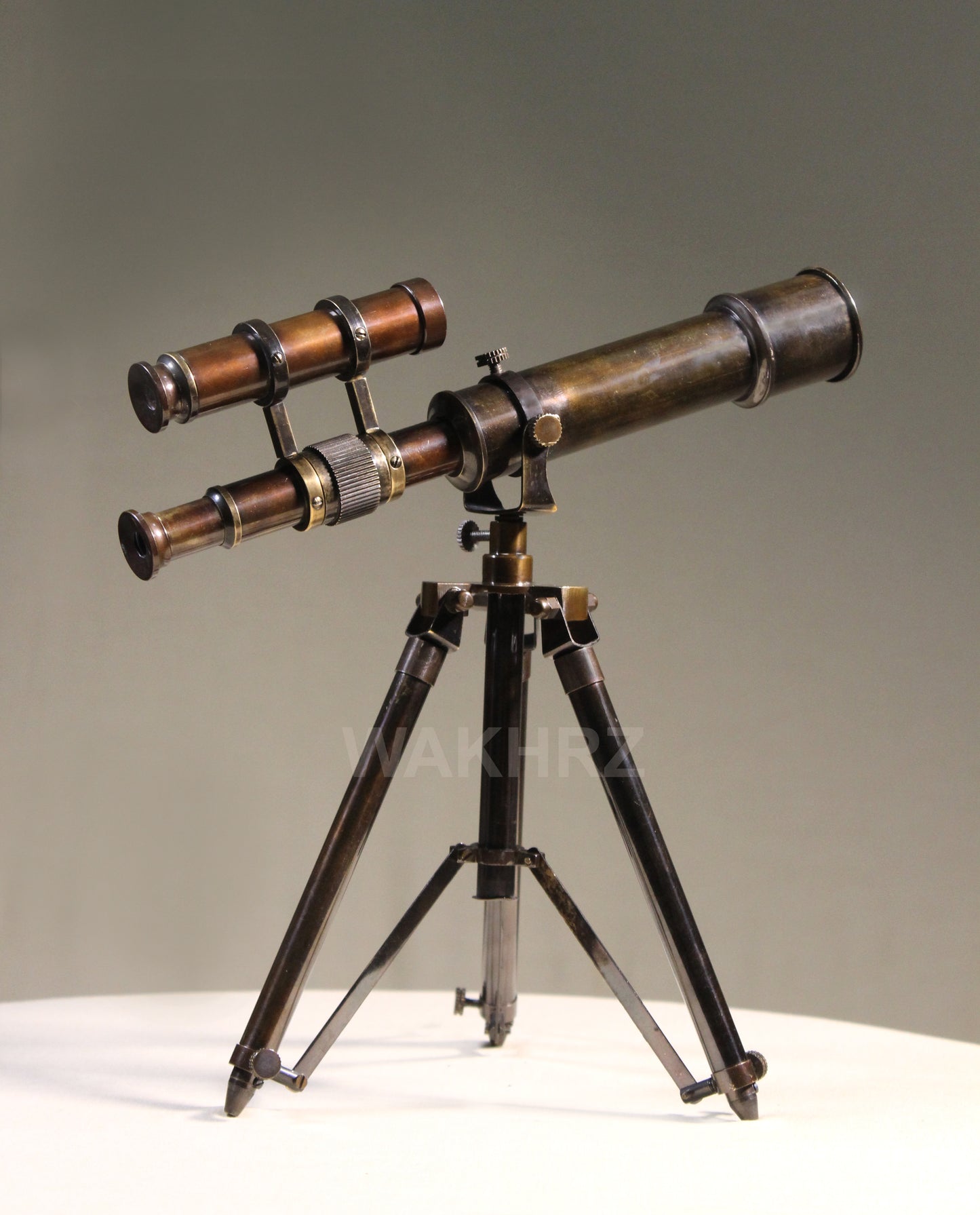 WAKHRZ Brown Double Barrel Telescope With Tripod Stand.