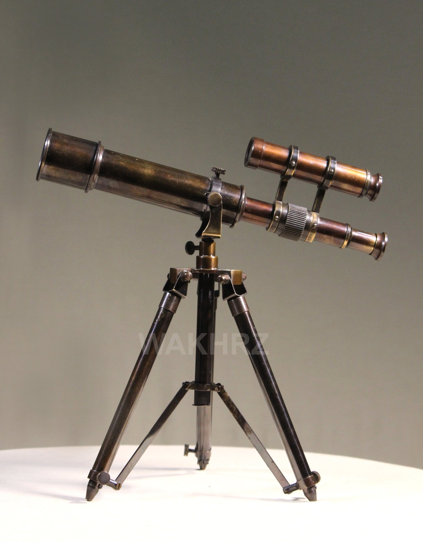 WAKHRZ Brown Double Barrel Telescope With Tripod Stand.