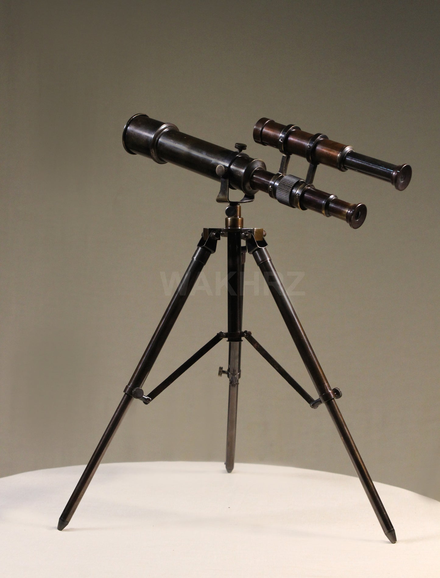 WAKHRZ Brown Double Barrel Telescope With Tripod Stand.