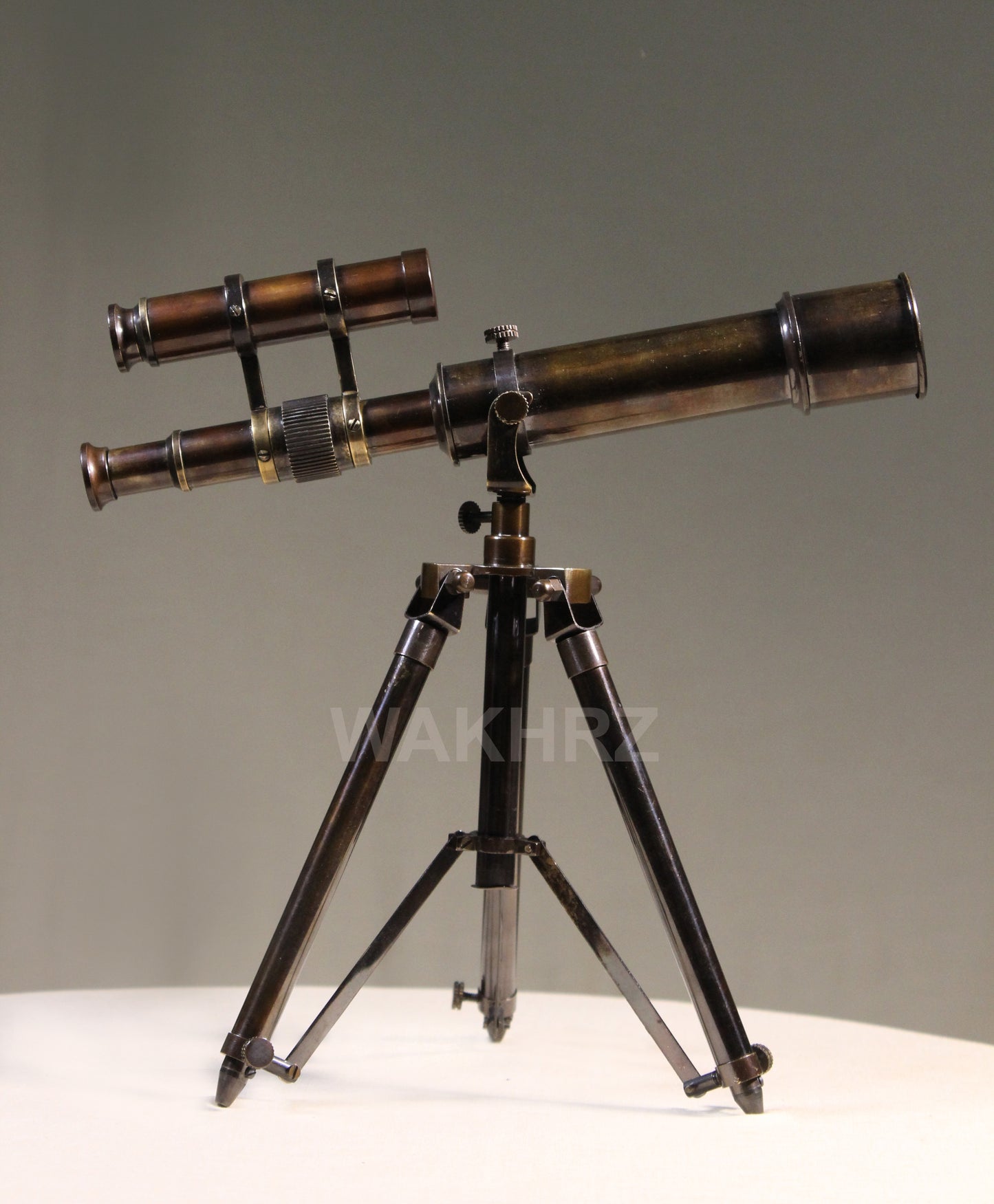 WAKHRZ Brown Double Barrel Telescope With Tripod Stand.