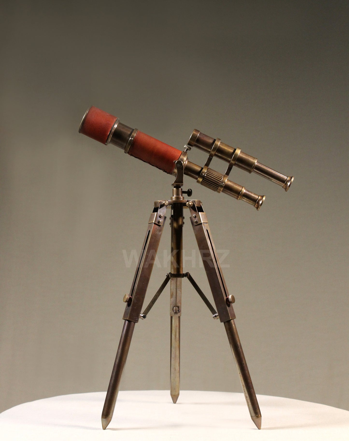 WAKHRZ Double Barrel With Leather Tripod Desk Telescope.