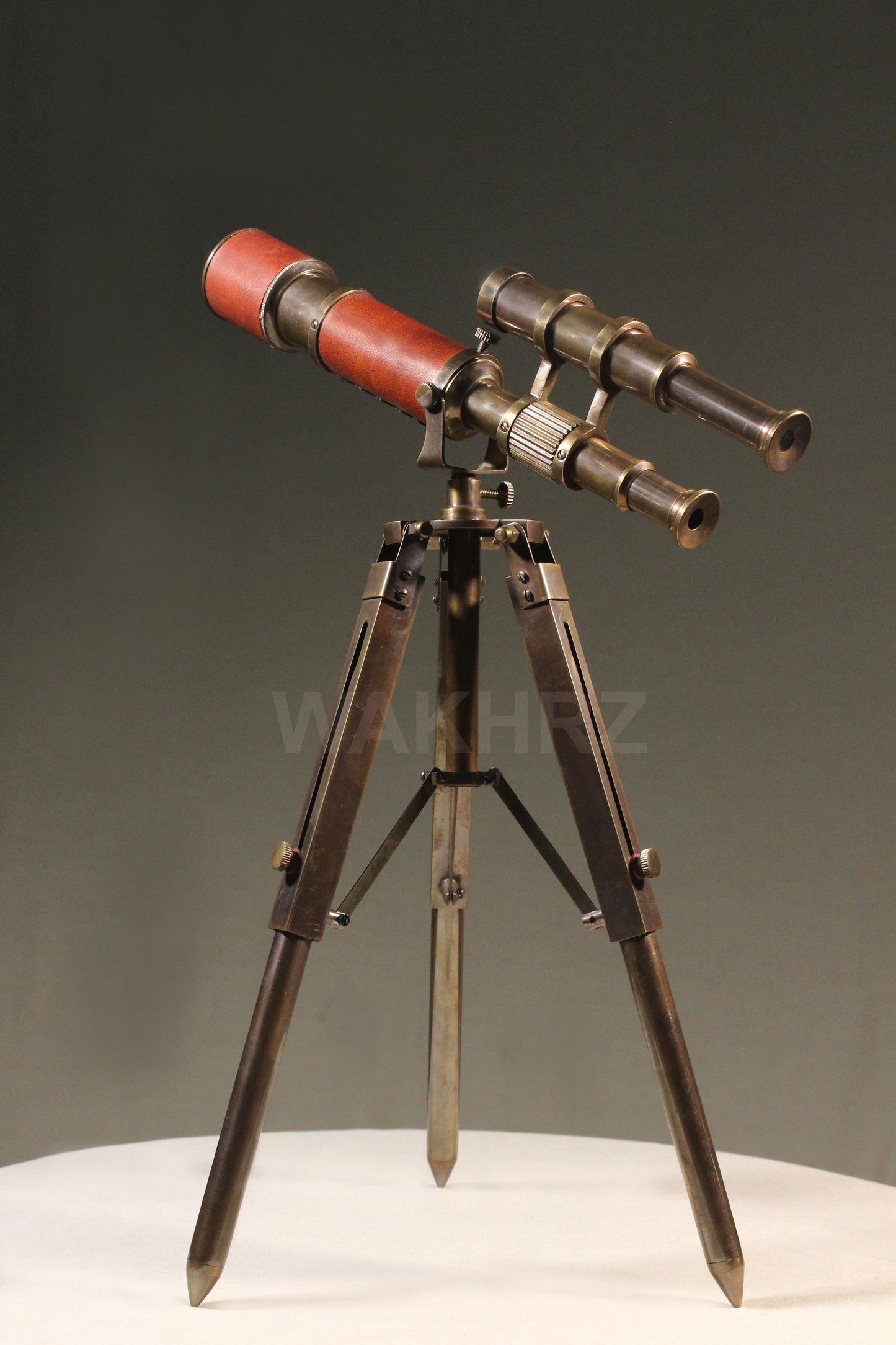 WAKHRZ Double Barrel With Leather Tripod Desk Telescope.