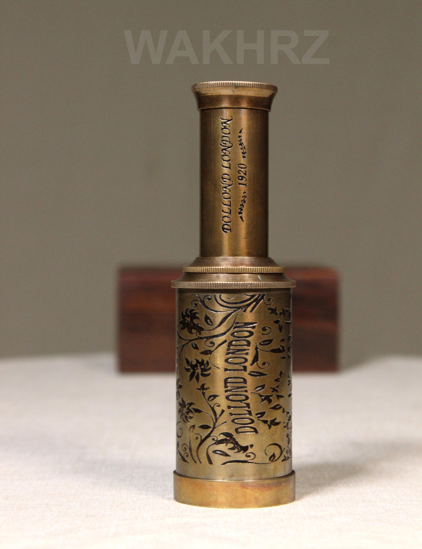 WAKHRZ ( Mini ) DOLLOND LONDON 1920 TELESCOPE WITH WOODEN BOX.