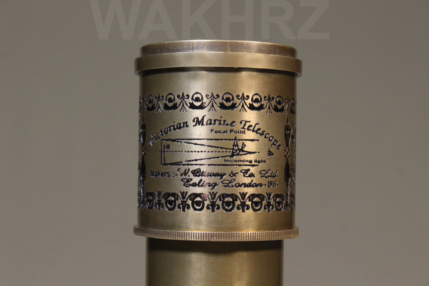 WAKHRZ BRASS VICTORIAN MARINE TELESCOPE WITH WOODEN BOX.
