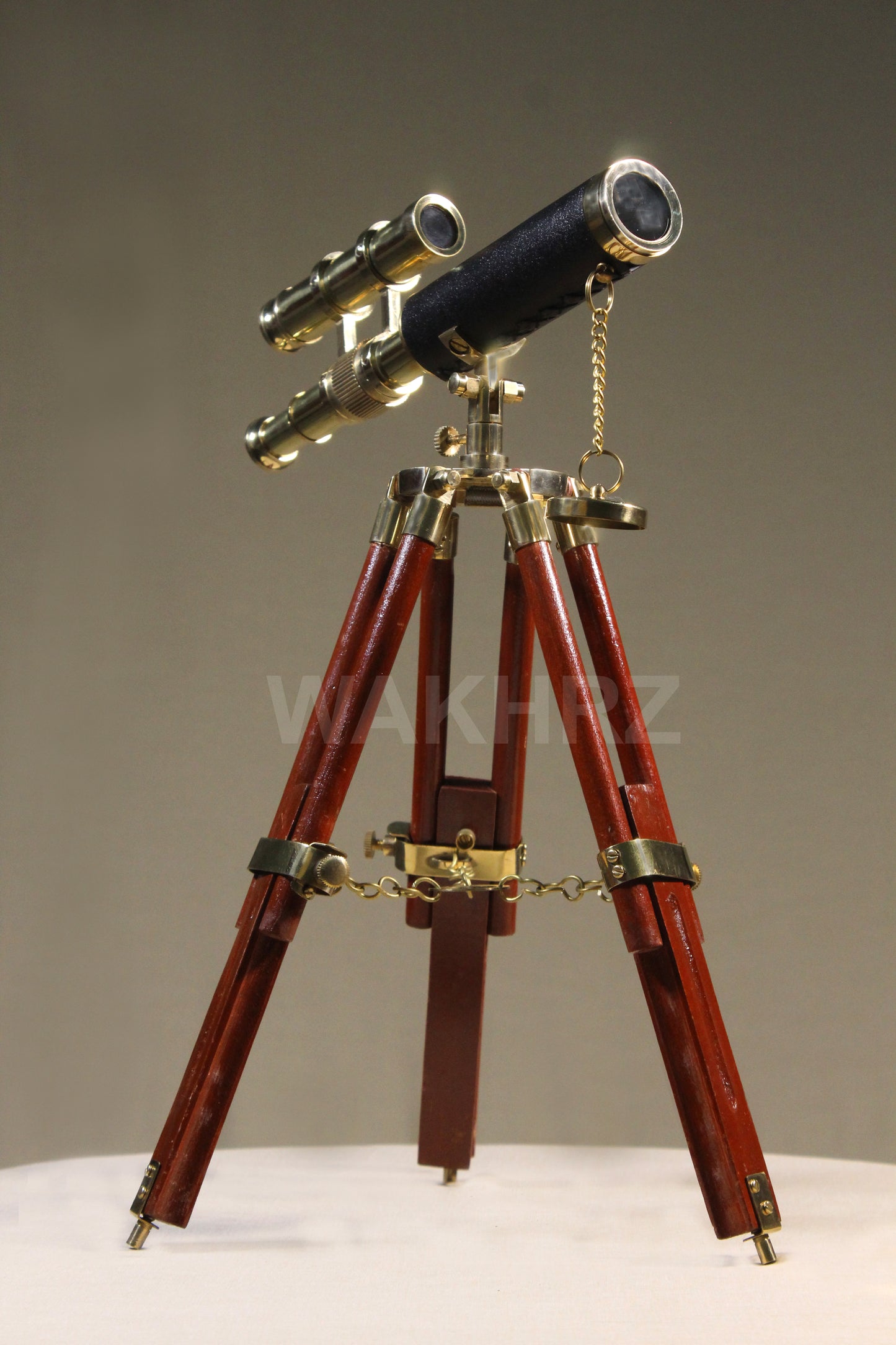 WAKHRZ Vintage Double Barrel Tripod Telescope.